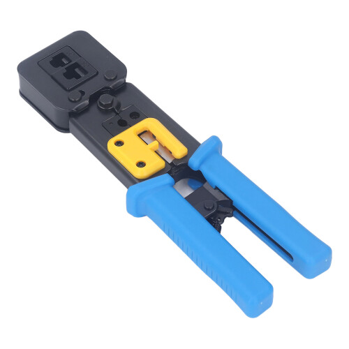 Multi Function Ethernet Crimping Tool For Rj45 Rj12 Ends With Wire Stripping Capability Compatible With Cat5e Cat6 Cables Durable Rust Resistant 1