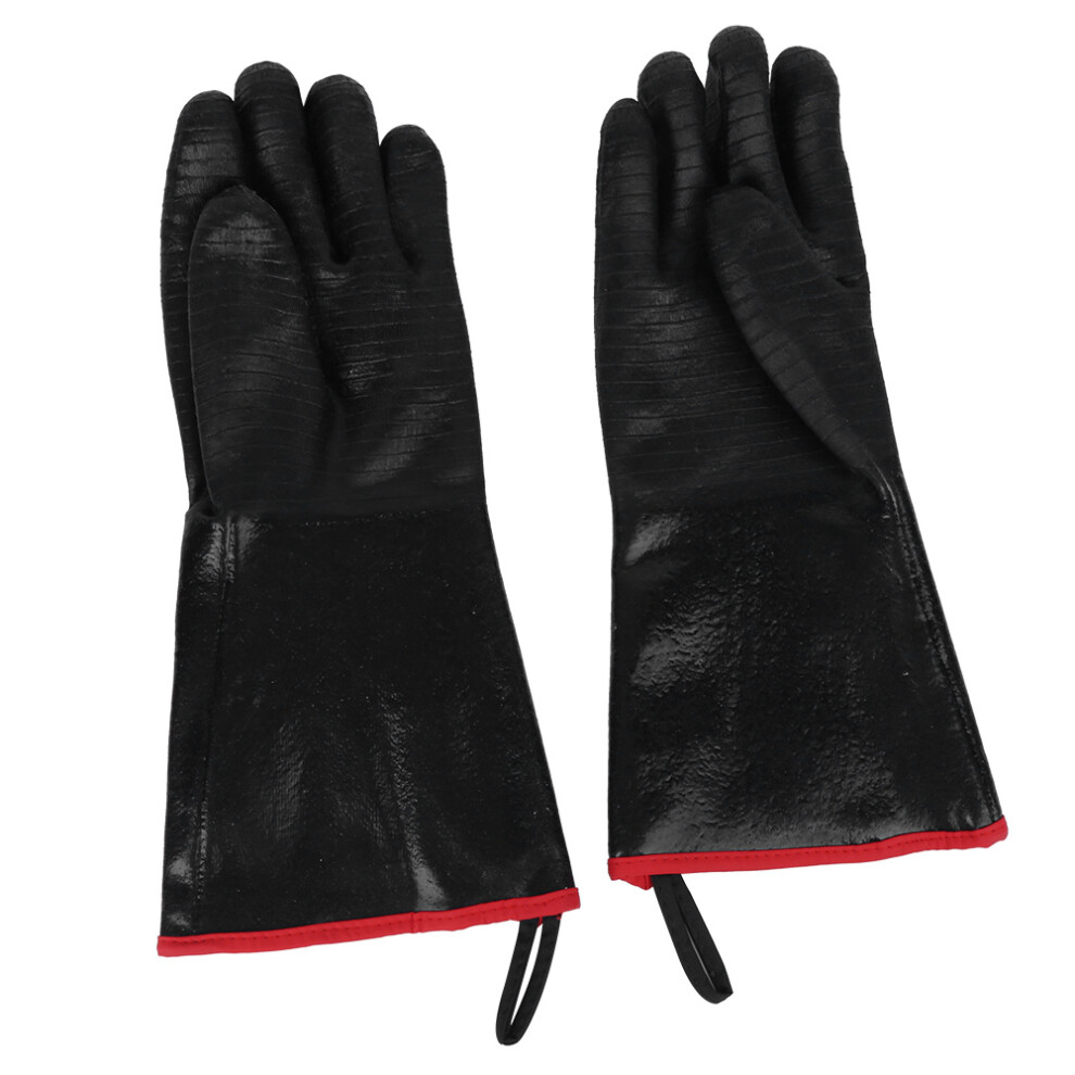 Non Slip BBQ Gloves for Cooking Grilling, Extreme Heat Resistant Gloves up to 932F Waterproof Fireproof Gloves Oil Resistant Neoprene Coated Gloves
