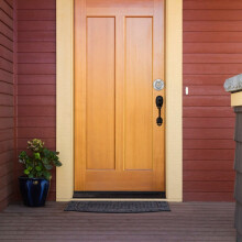 Wooden-Door Security Bolt with Double Cylinder Lock Steel Silver Finish