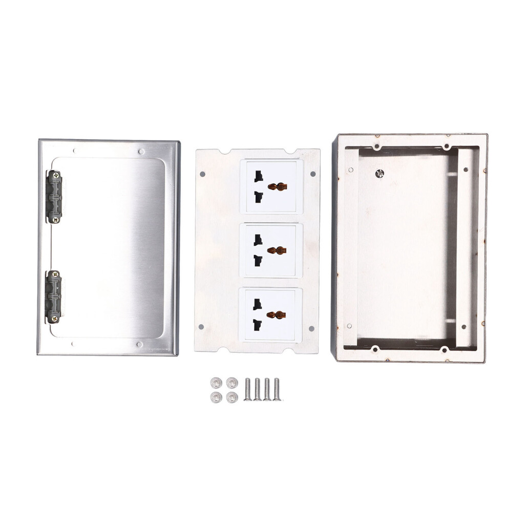 Hidden Floor Electrical Outlet With Embedded Sealing, Dual Outlets Recessed Flat Design For Universal Desktop Floor Power Socket, Featuring Rustproof 9159805568800
