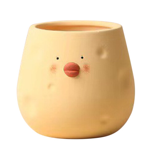 Keramik-Küken-Blumentopf in Ei-Form 7,8 Unzen Gelb 1