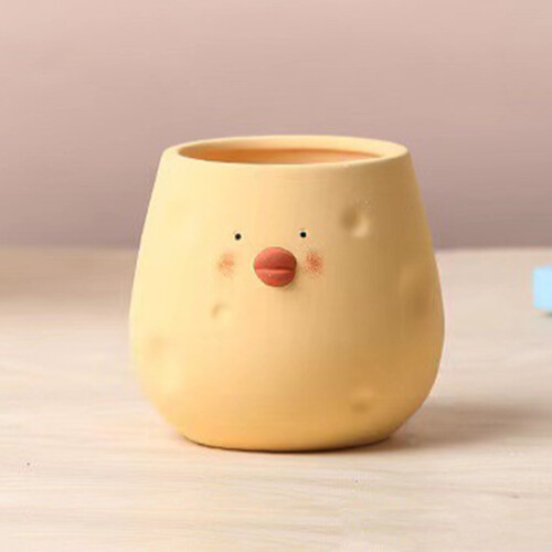 Keramik-Küken-Blumentopf in Ei-Form 7,8 Unzen Gelb 2