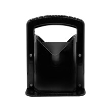 Stainless Steel Bagel Slicer and Cutter with Safety Shield for Even Slices, Black Handle