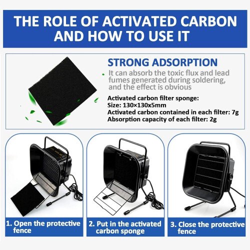 Solder Fume Extractor with Variable Speed Control and Dual Filtration for Electronics 2