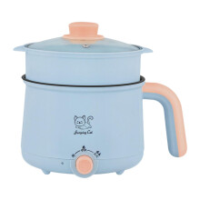 Electric Hot Pot 1.8L Ramen Cooker with Ceramic NonStick Pot, Adjustable Power for Noodles Soup Dorm Travel