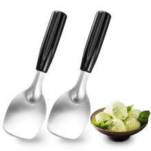 2 Pack Stainless Steel Ice Cream Scoop and Spade with Flat Edge for Hard Frozen Desserts, Dishwasher Safe