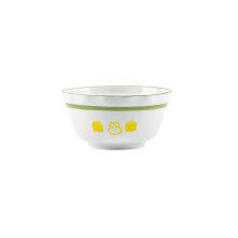 4.5 Inch Ceramic Rice Bowls Underglaze Green Porcelain Lily of the Valley Microwave Dishwasher Safe