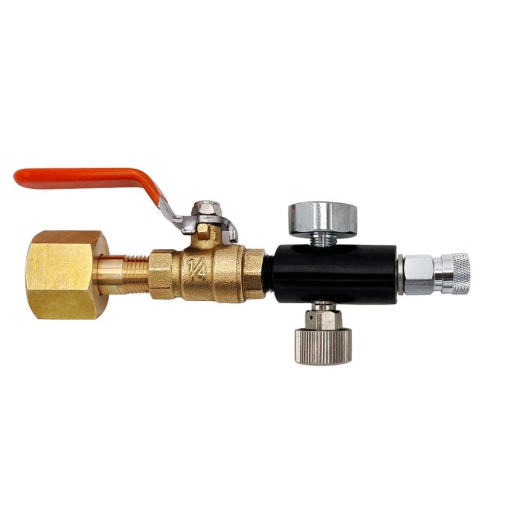 Co2 Soda Maker Adapter With Ball Valve And Gauge For Quick Connect Cga320 Cylinder Refill 9070919157721