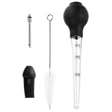 Turkey Baster with Injector Needle for Juicy Roasts, Powerful Suction, Dishwasher Safe, Black