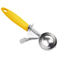 #20 Cookie Scoop 2 oz Stainless Steel Ice Cream Scoop with Ergonomic Thumb Release Yellow Handle