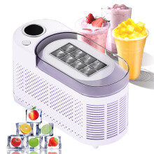 Portable Pellet Ice Maker Fast 8 Cubes in 10 Mins, Compact Countertop Design for Home and Travel Purple