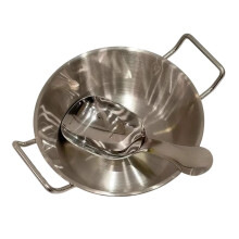 Stainless Steel Bowl with Spoon, Korean Style Rice and Soup Bowl Set with Double Handle