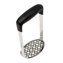 Heavy Duty Stainless Steel Potato Masher with Ergonomic Horizontal Grip and NonSlip Soft Handle