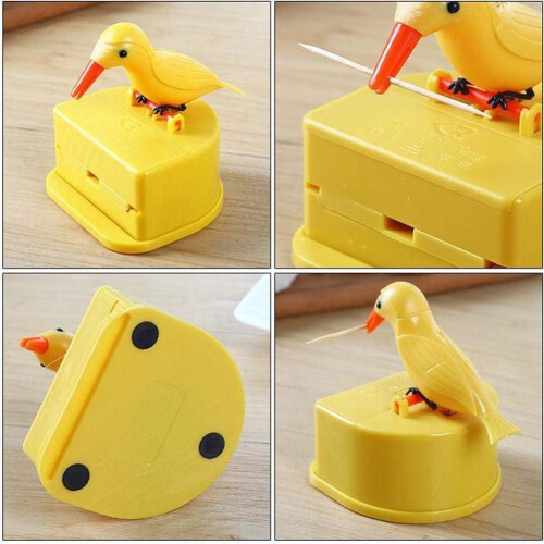 Automatic Toothpick Holder Cute Bird PushType Dispenser for Kitchen Decor with Toothpicks Included 1