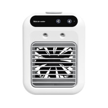 Portable Air Conditioner USB Rechargeable Low Noise Mini Air Cooler with Powerful Cooling Breeze White