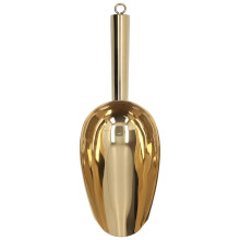 Stainless Steel Ice Scoop with Ergonomic Grip, Mirror Finish, Food Grade for Kitchen Bar Gold