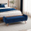 Living And Home Chenille Upholstered Storage Bench, Blue 2
