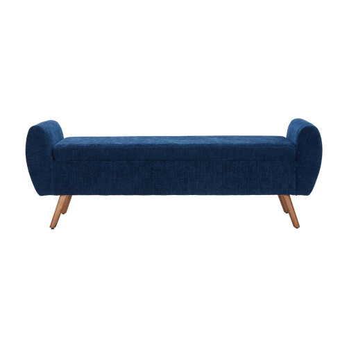 Living And Home Chenille Upholstered Storage Bench, Blue 2