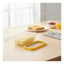 Butter Slicer with Stainless Steel Cutting Grid and Clear Lid Butter Storage Container