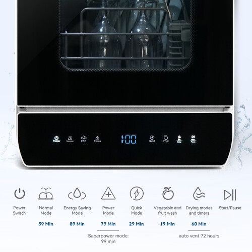 ELECWISH 7 Program Table Top Dishwasher Freestanding 5L Mini LED Dish Cleaner 1