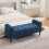 Living And Home Chenille Upholstered Storage Bench, Blue 1