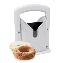 Bagel Slicer with Stainless Steel Blade and Safety Shield for Bagels Breads Muffins Rolls