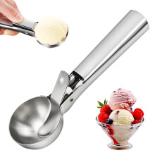 Stainless Steel Ice Cream Scoop with Trigger Release, Ergonomic Grip for Gelato Cookie Dough Sorbet
