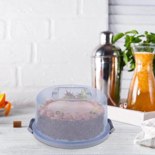 Cake Carrier with Secure Lid for Round Cakes and Cupcakes Large Capacity Reusable Storage Box 2