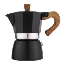 Stovetop Espresso Maker 3 Cup Black Moka Pot for Authentic Italian Coffee at Home