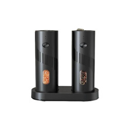 USB Rechargeable Electric Salt and Pepper Grinder Set with Adjustable Coarseness Stainless Steel