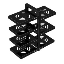 Pan Organizer Rack for Cabinet and Countertop, Adjustable Pot Storage Shelf, Black 51x22.6x53cm