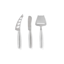 Cheese Knife Set Stainless Steel 3Piece with Fork and Spreader for Hard and Soft Cheeses