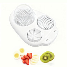 3in1 Stainless Steel Egg Slicer for Hard Boiled Eggs, Heavy Duty Cutter for Fruits and Vegetables