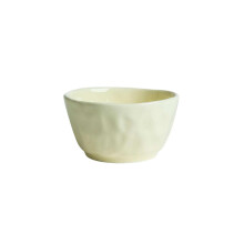 Ceramic Dinnerware Set Cream Yellow Glazed 4.75 Inch Rice Bowls Microwave Dishwasher Safe