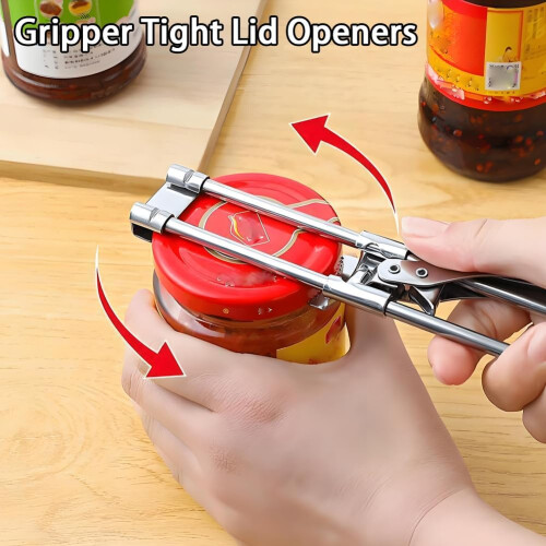 Adjustable Stainless Steel Jar Opener with Ergonomic Grip for Weak Hands and MultiLid Compatibility 1