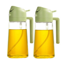 Olive Oil Sprayer Bottle for Cooking, 18oz Glass Oil Dispenser with Dual Sprayer Pour Spout, 2Pack