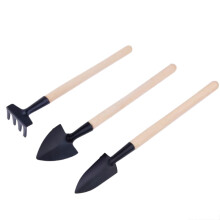 Garden Tool Set with Ergonomic Wooden Handle, Mini Iron Tools for Planting and Weeding