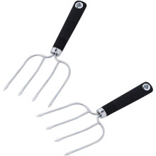 Stainless Steel Meat Lifting Forks with HeatResistant Grip for Turkey Roasting BBQ, 2pcs