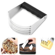 Stainless Steel Pastry Cutter and Dough Blender with 5 Blades for Baking Biscuits and Pie Crusts