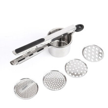 Stainless Steel Potato Ricer with 4 Interchangeable Discs and Ergonomic NonSlip Handle