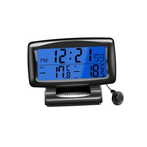 Car Thermometer Dual Temperature Gauge with Backlight Waterproof Dashboard Decor Black