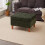 Living And Home Chenille Storage Bench with Rubberwood Legs, Green 1