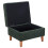 Living And Home Chenille Storage Bench with Rubberwood Legs, Green 4
