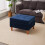 Living And Home Chenille Storage Bench with Rubberwood Legs, Blue 1