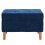 Living And Home Chenille Storage Bench with Rubberwood Legs, Blue 3