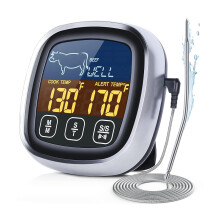 Digital Meat Thermometer Waterproof Instant Read Stainless Probe with Timer for Grilling BBQ Kitchen