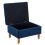 Living And Home Chenille Storage Bench with Rubberwood Legs, Blue 4