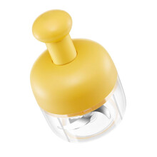 Garlic Press Manual Crusher OneHand Operation FoodGrade Easy Clean Yellow for Home Use
