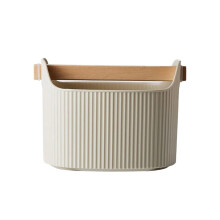 White Coffee Knock Box with Shock Absorbing Detachable Bucket for Espresso Grounds Easy Clean