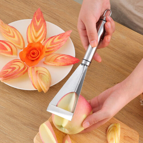 Stainless Steel Fruit Carving Knife with Triangular Blade and Ergonomic Handle for Artistic Vegetable Cutting 1